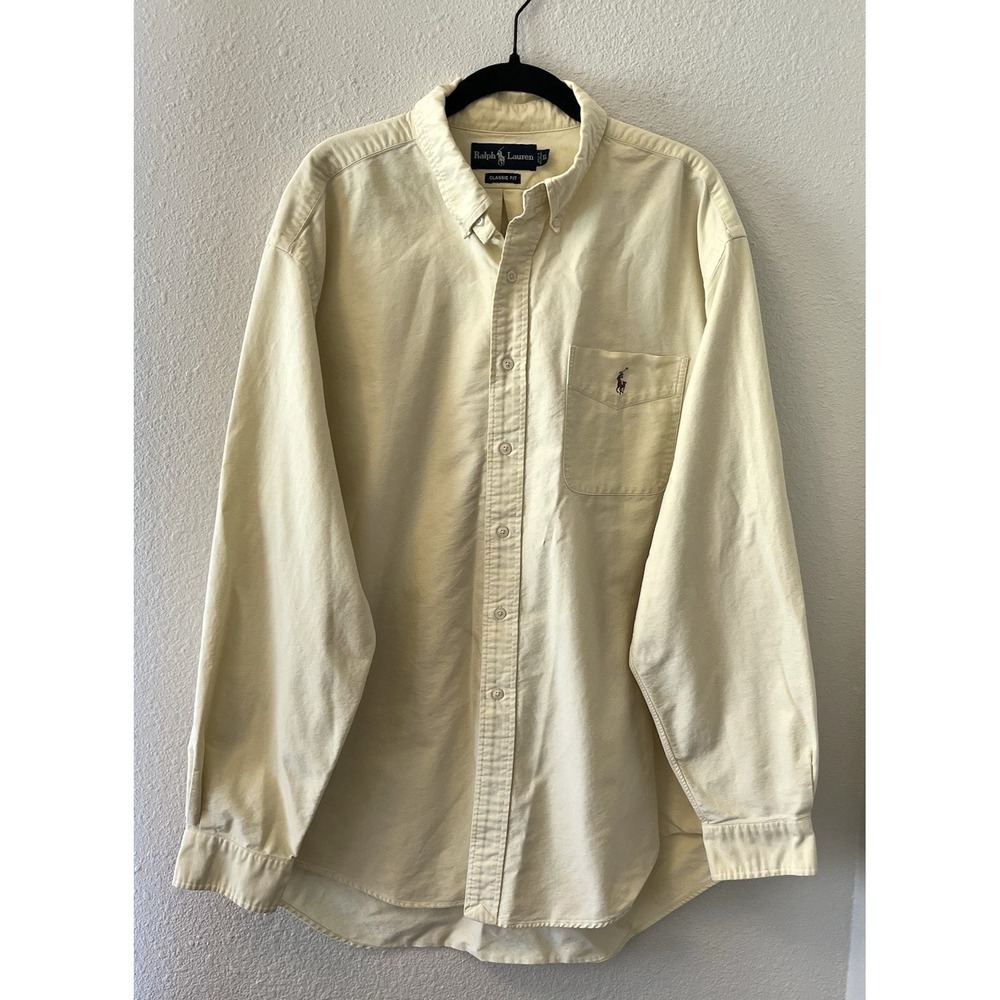 Polo Ralph Lauren Men's Button-Up Dress Shirt Size XL Classic Fit Flaws